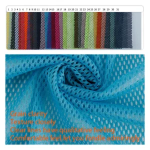 YDM004 High Quality 75D 100%Polyester Knit Mesh Fabric Basketball Sports Mesh Vest Fabric
