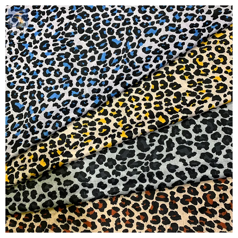 YX2419 America Hot Nylon Spandex Knitted 4 Way Stretch Fabric Sexy Stretch Leopard Print Fabric for Swimsuit Lingerie