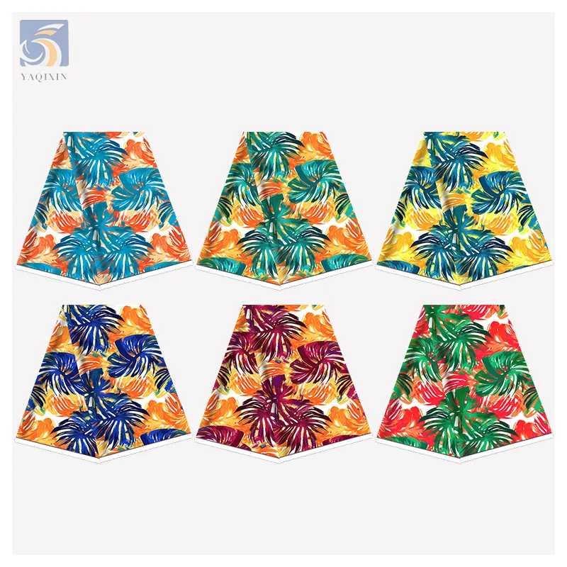 Guangzhou Supplier OEM&ODM Customized Digital Printed Poplin 100% Cotton Fabric Hawaiian Tropical Leaf Print Fabric