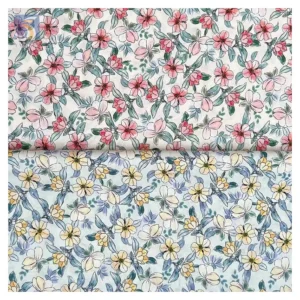 Free Samples Stock Lot Woven Small Floral  Cotton Lawn Fabric Poplin 100 Cotton Printed Fabric