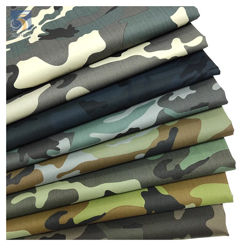 A265 Guangzhou Zhongda Fabric Market Stock Lot Cheap Cotton Polyester Nylon Material Camouflage Fabric by the Yards