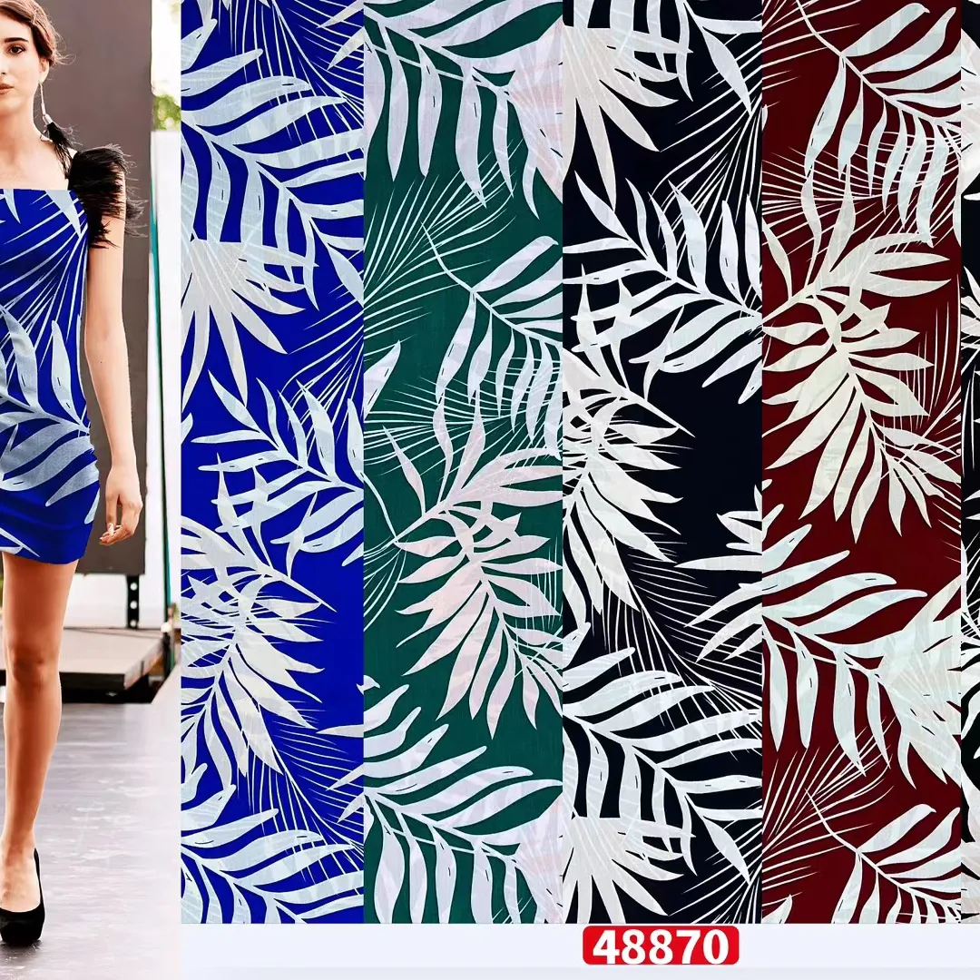 YX272 Cheap Rayon Fabric Polynesian Digital Print Design for Women's Dresses