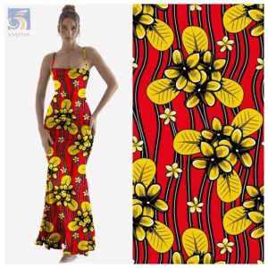 China Manufacturer Custom 100% Polyester Pacific Island Design Fabric Dress Retro Print Your Own Designs on Fabric