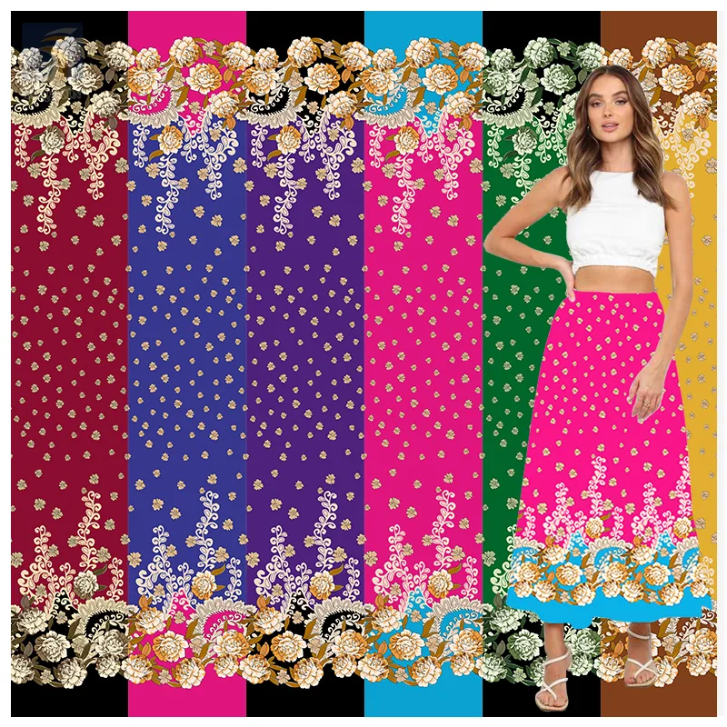 2025 Trending Floral Pacific Island Design Fabric Dress Poly Printed for Woman Polynesian Design Fabrics