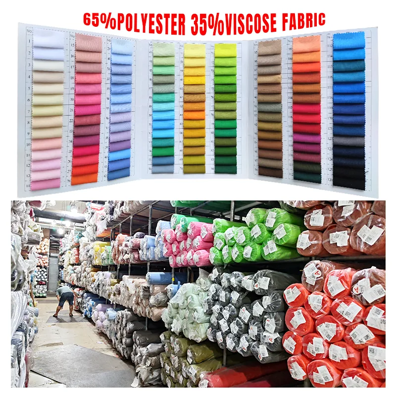 Wrinkle Resistant 110gsm Woven Rayon 65 Polyester 35 Viscose Blended Uniform Fabric TR Men Trousers Shirt Fabric