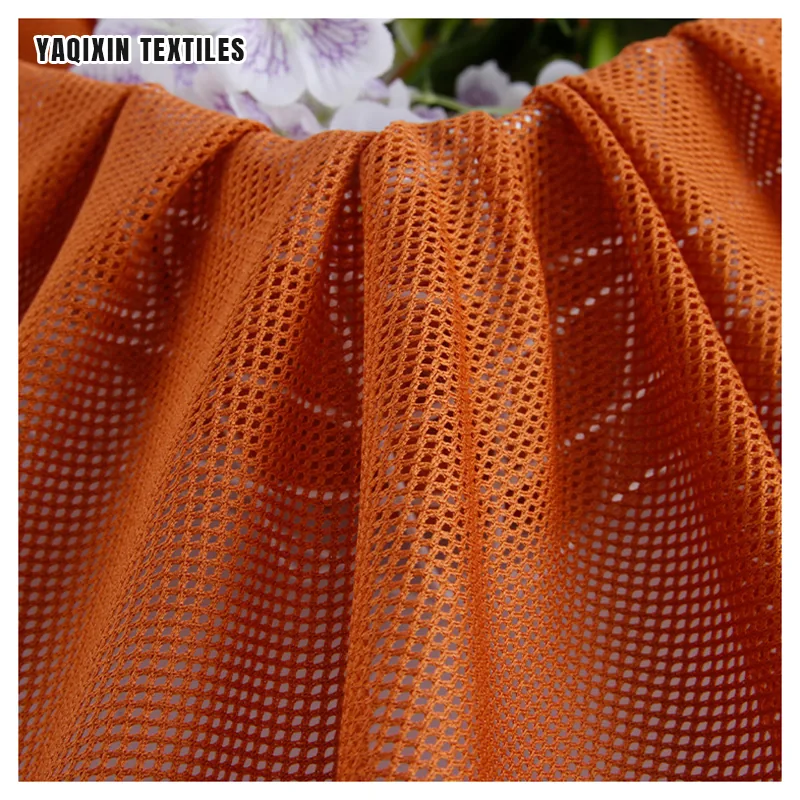 75D Square Rhombus Mesh Fabric 2X2 Low Elastic 100% Polyester Lining Beach Pants Lining Clothing Warp Knitted Mesh Fabric