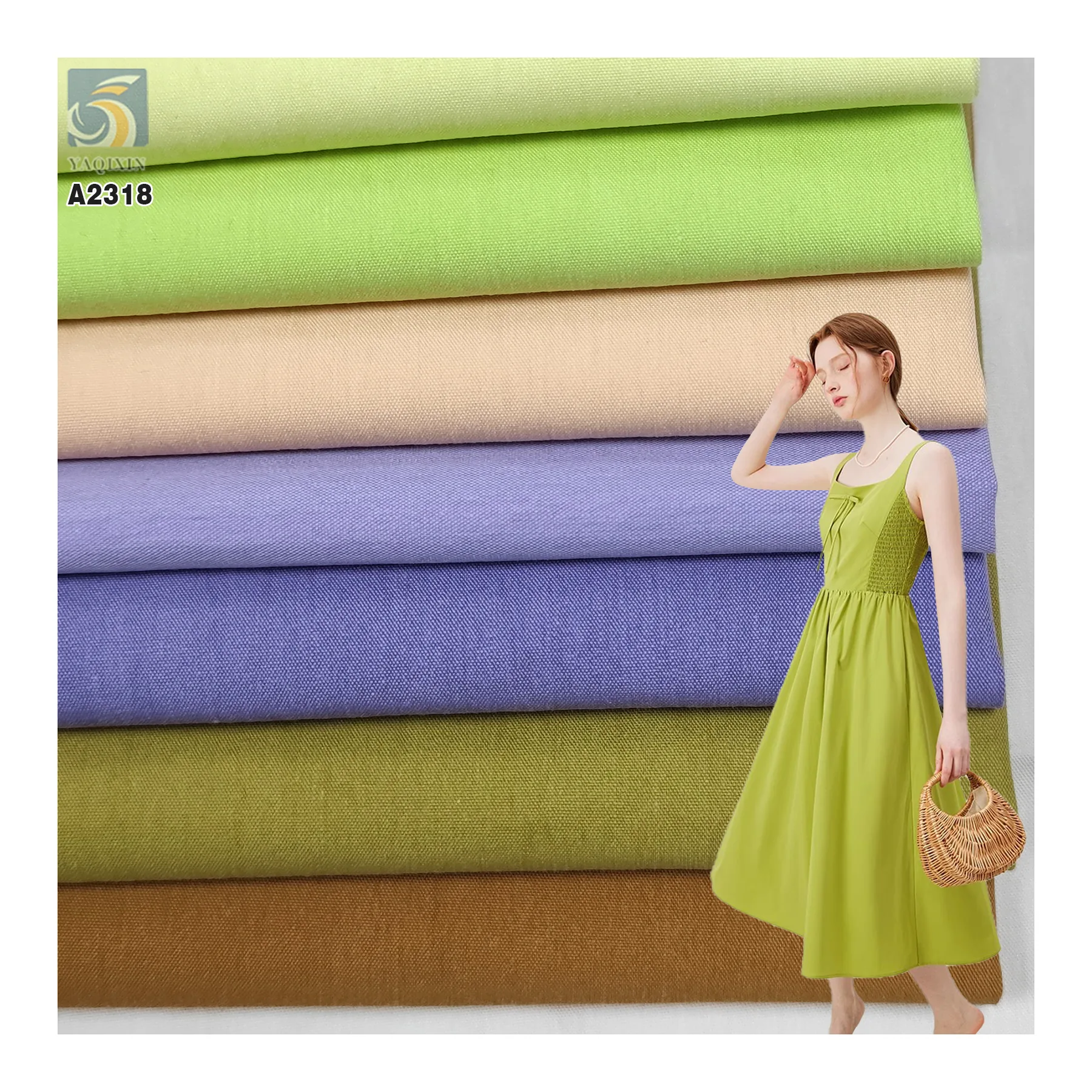 A2318 130gsm Washed 65 Cotton 35 Nylon Poplin Fabric High Quality Women's Shirts Wholesale Price Per Meter