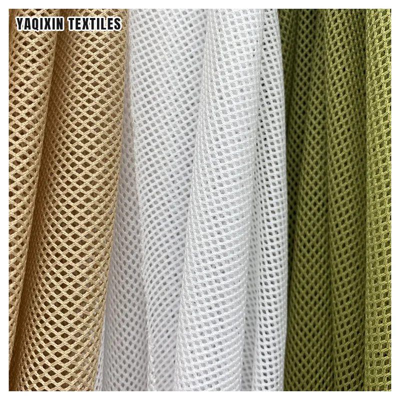 75D Square Rhombus Mesh Fabric 2X2 Low Elastic 100% Polyester Lining Beach Pants Lining Clothing Warp Knitted Mesh Fabric
