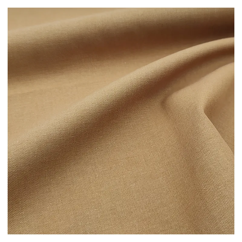 A2217 210gsm Wholesale Price Woven Washed Dyed 50% Cotton 50% Lyocell Twill Fabric Wide Leg Pants Fabric
