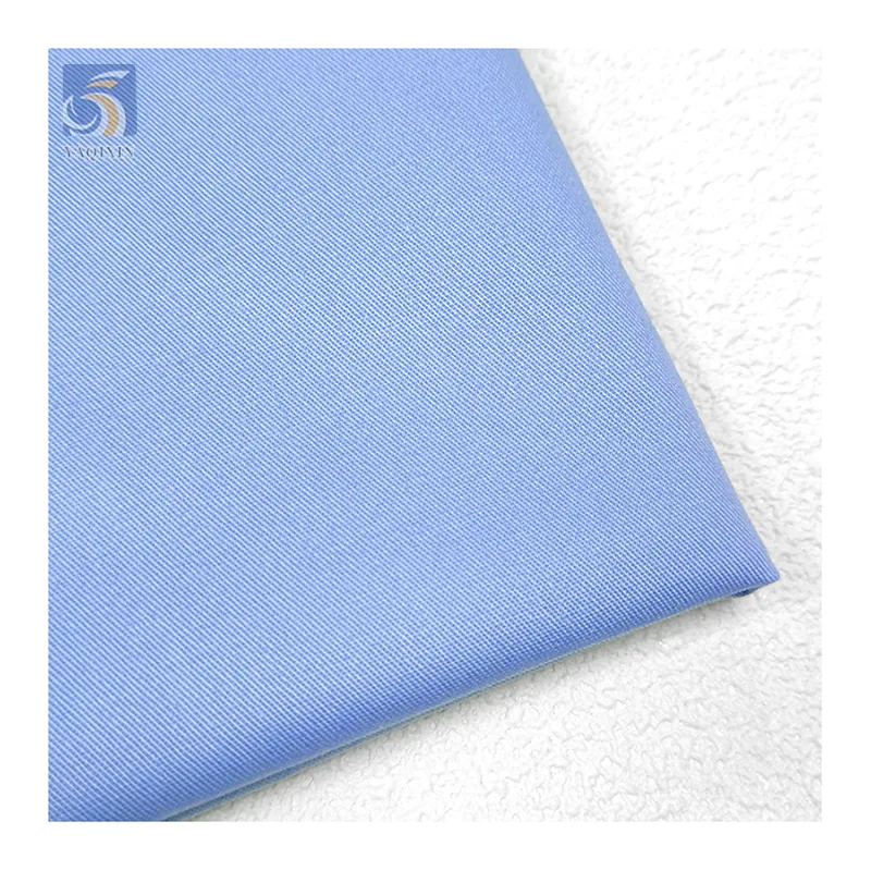 CX-6041 CVC 40% Polyester and 60% Cotton Manufacturer Twill Fabric Blue Comfortable Shirt Pants Fabric