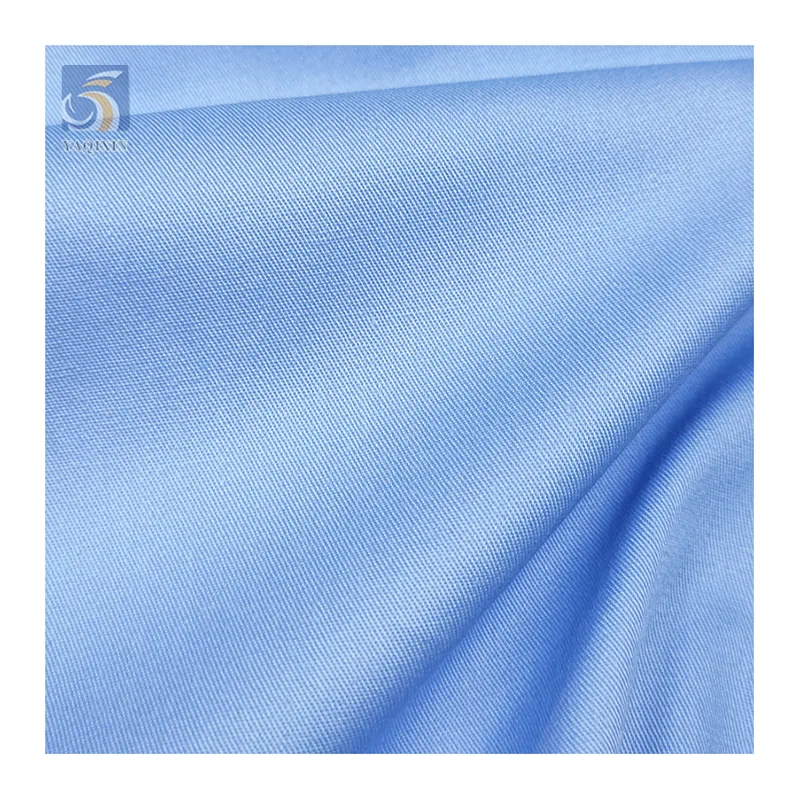 CX-6041 CVC 40% Polyester and 60% Cotton Manufacturer Twill Fabric Blue Comfortable Shirt Pants Fabric