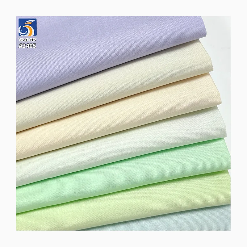 A2405 Plain 140gsm Spring and Summer Cool Cotton Casual Dress Shirt Fabric 60% Lyocell Polyester 40% Cotton Poplin Ice Fabric