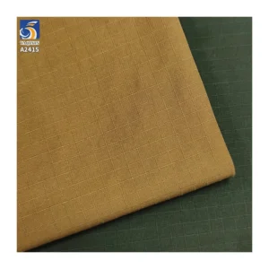A2415 150gsm 65% Cotton and 35% Nylon Blended Jacquard Fabric 5mm Checkered Sand-Washed Cotton Fabric for Shirts Dress
