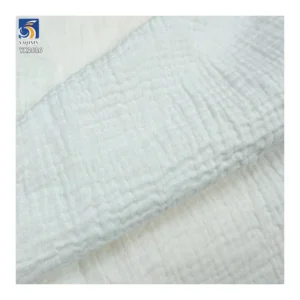 YX2616 Wholesale Prices Solid Gauze Muslin 100% Cotton Fabric Double-Sided Cotton Crepe Fabric for Baby Clothing