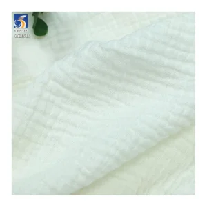 YX2616 Wholesale Prices Solid Gauze Muslin 100% Cotton Fabric Double-Sided Cotton Crepe Fabric for Baby Clothing