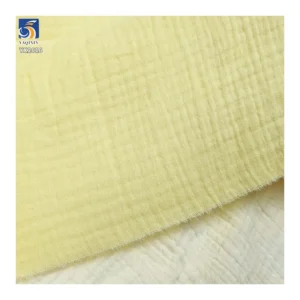 YX2616-1 Premium Quality 126gsm Double Cotton Gauze Muslin Fabric Breathable Combed 100 Cotton Wrinkle Fabric Bedding Dress