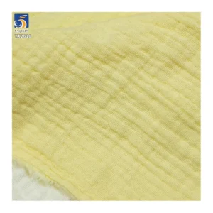YX2616-1 Premium Quality 126gsm Double Cotton Gauze Muslin Fabric Breathable Combed 100 Cotton Wrinkle Fabric Bedding Dress