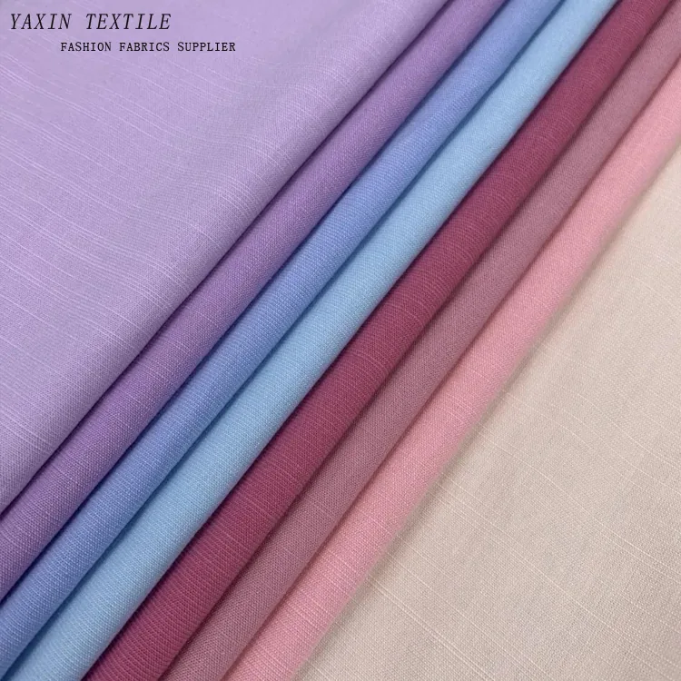 HR798 2025 New Style Material Cotton Rayon Blend Linen Cotton Fabric for Casual Shirt Dress 110gsm