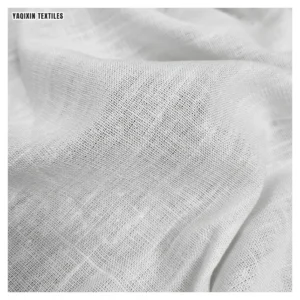 YX2168 Wholesale 170-180gsm White Washed 12*12 Slub 70%Cotton Rayon 30%Linen Fabric for Trouser/Shirt
