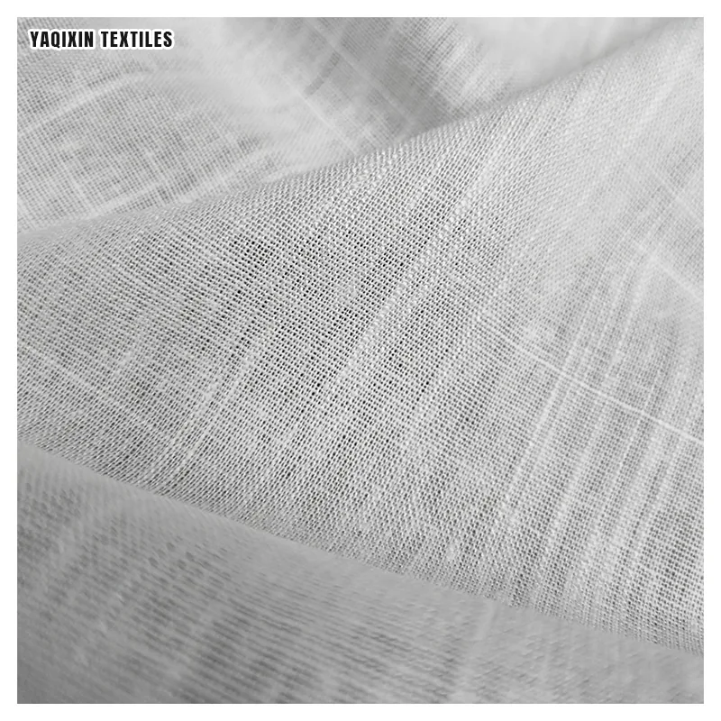 YX2168 Wholesale 170-180gsm White Washed 12*12 Slub 70%Cotton Rayon 30%Linen Fabric for Trouser/Shirt