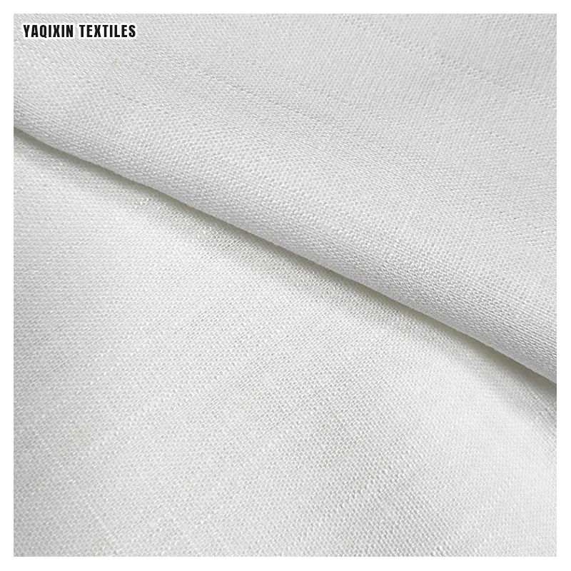YX2168 Wholesale 170-180gsm White Washed 12*12 Slub 70%Cotton Rayon 30%Linen Fabric for Trouser/Shirt
