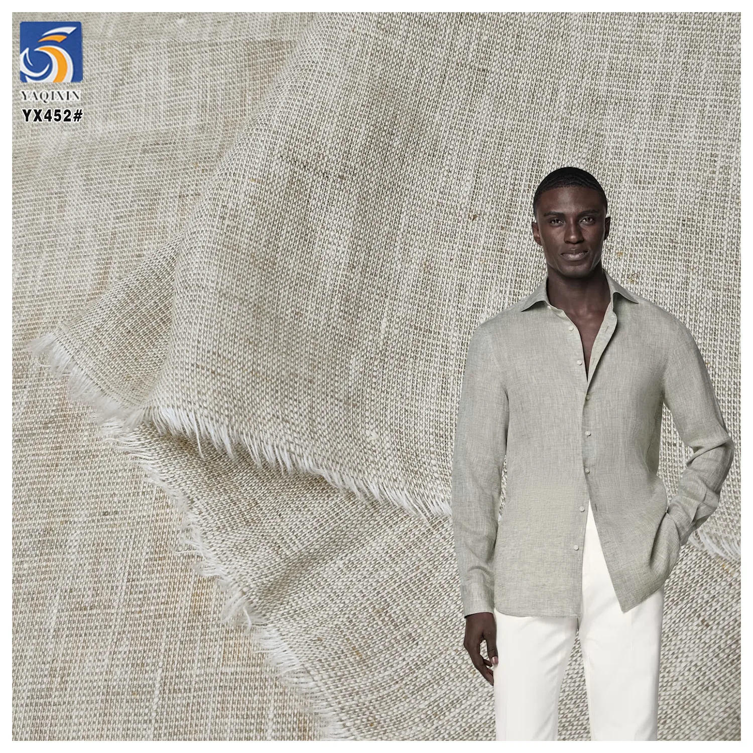 YX452 High Quality Medium Weight Eco-friendly 180-260gsm Plain Pure 100% Linen Fabric