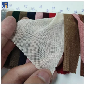 YX710 Glossy 50D 4 Way Stretch Power Net Mesh Fabric Breathable 92 Nylon 8 Spandex 4 Way Stretch Tulle Knitting Fabric