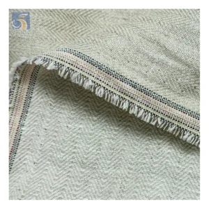 High Quality Herringbone Hemp Cotton Fabric 260gsm Original Color 75/15 Blend Linen/Cotton Fabric for Clothing