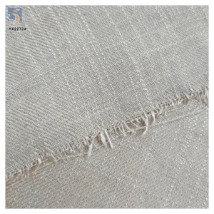 YX2272 High Quality 180gsm Twill Slub Cotton Fabric Woven Pure Color 55% Linen 45% Cotton Blend Fabric for Shirt/Pants