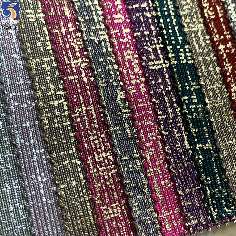 YX1620 95% Polyester 5% Spandex Foil Printed Stretch Knit Fabric Metallic Pattern Textile for Fashion Apparel and Garment