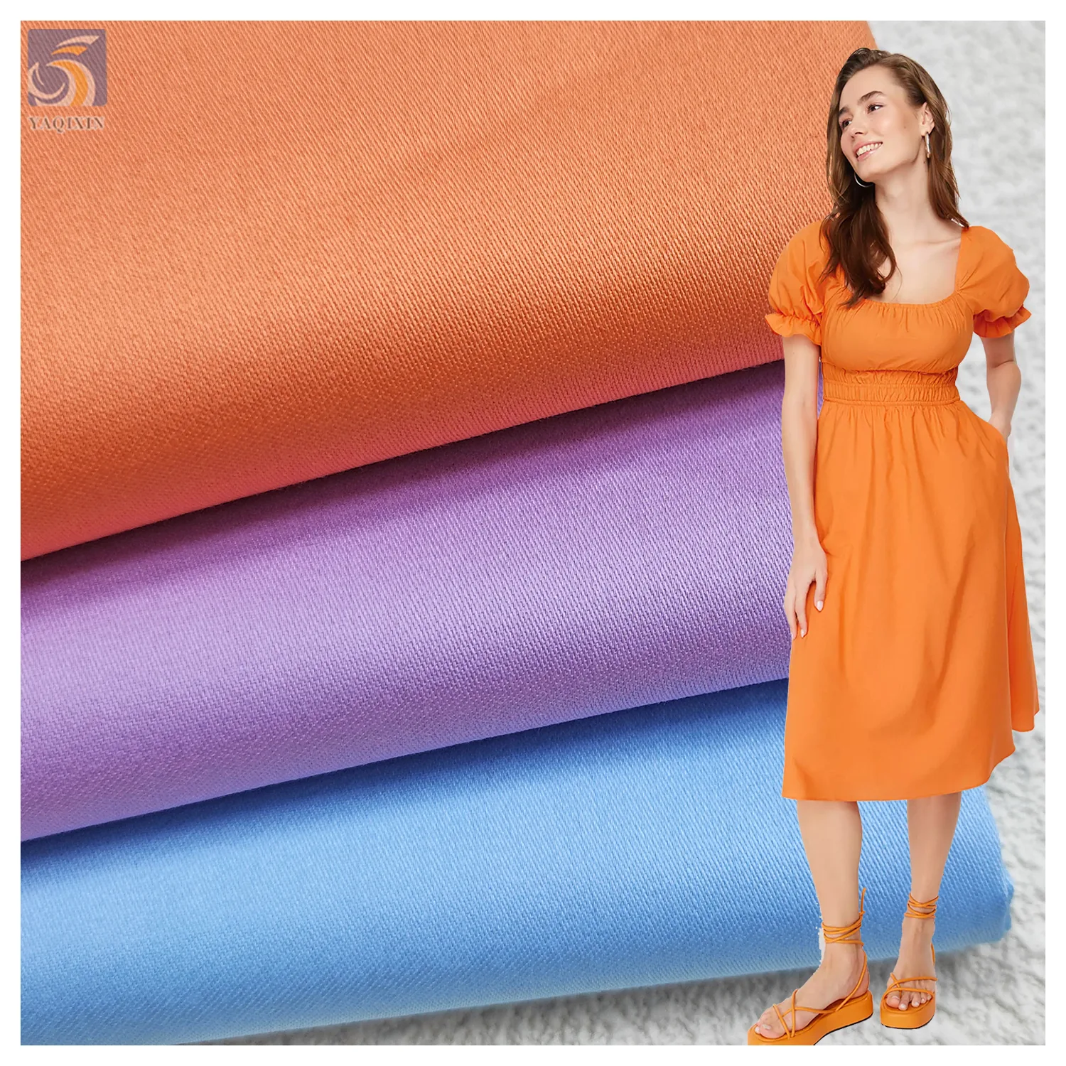 A2259 115gsm Satin 60S High Quality Cotton Fabric for Women's Clothing Baby Fabric