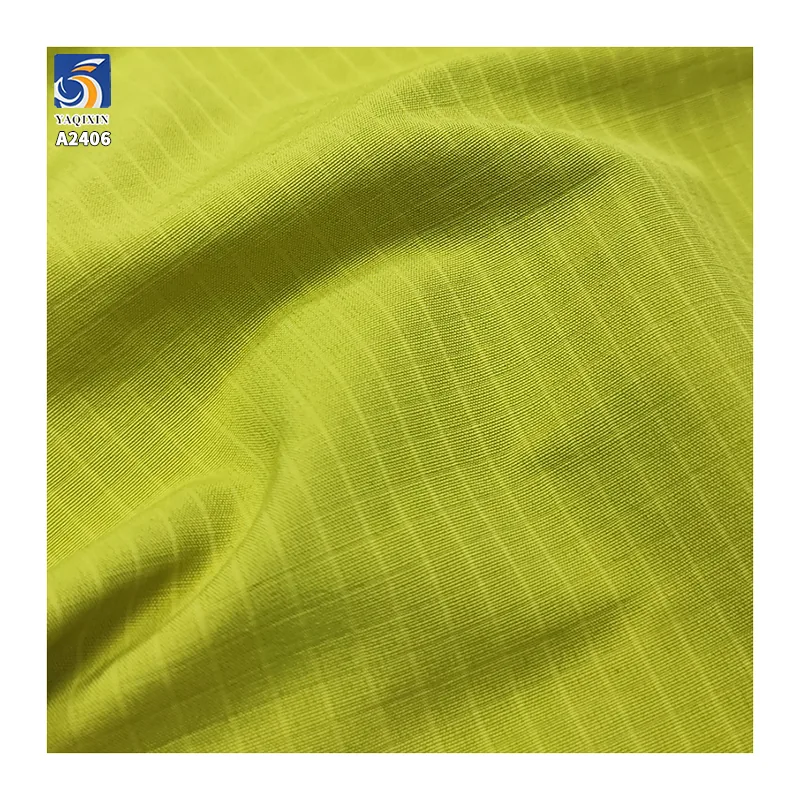 A2406 155gsm Spring Fresh Light Green 0.5 Small Plaid Jacquard Cotton Fabric 65% Cotton 35% Nylon Blend Plaid Jacquard Fabrics