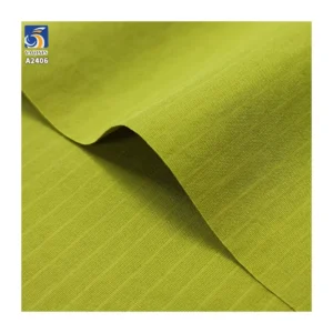 A2406 155gsm Spring Fresh Light Green 0.5 Small Plaid Jacquard Cotton Fabric 65% Cotton 35% Nylon Blend Plaid Jacquard Fabrics