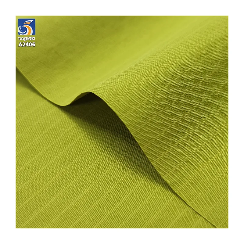 A2406 155gsm Spring Fresh Light Green 0.5 Small Plaid Jacquard Cotton Fabric 65% Cotton 35% Nylon Blend Plaid Jacquard Fabrics