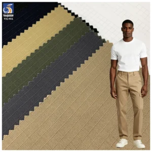 YX1481 230gsm 65% Polyester 35% Cotton Grid Jacquard Fabric for Workwear Pants Outdoor Trousers and Utility Apparel