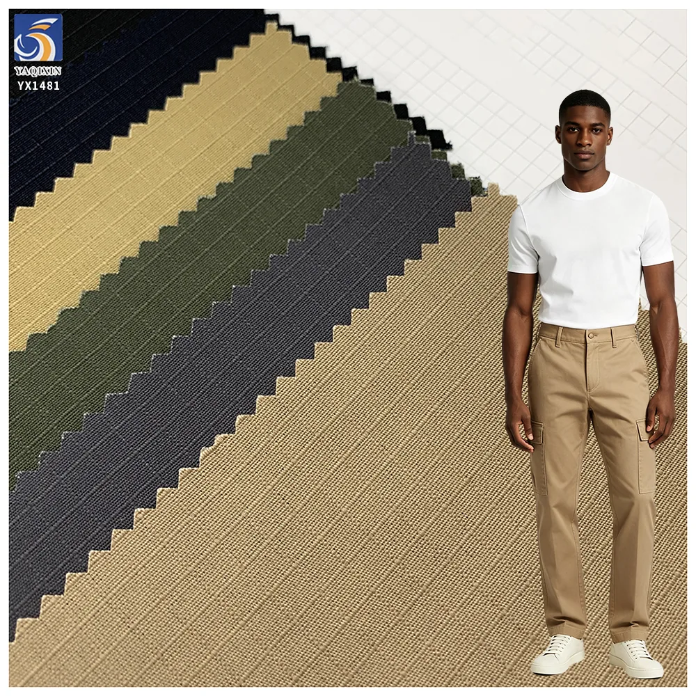 YX1481 230gsm 65% Polyester 35% Cotton Grid Jacquard Fabric for Workwear Pants Outdoor Trousers and Utility Apparel