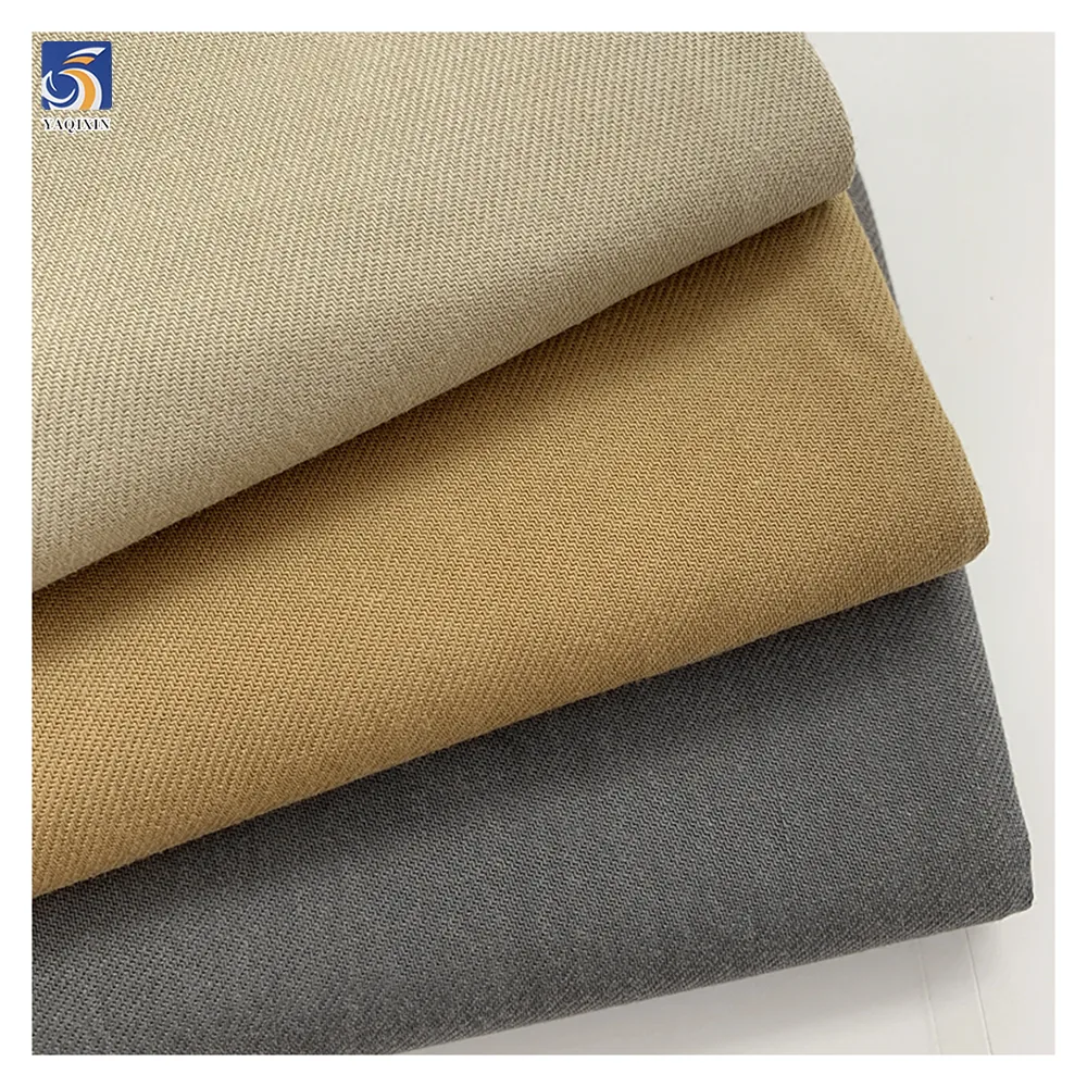 A2472 300gsm Heavyweight Khaki Lyocell Twill Fabrics Wholesale 40% Cotton 60% Lyocell Fabric for Men's Shirt Jacket