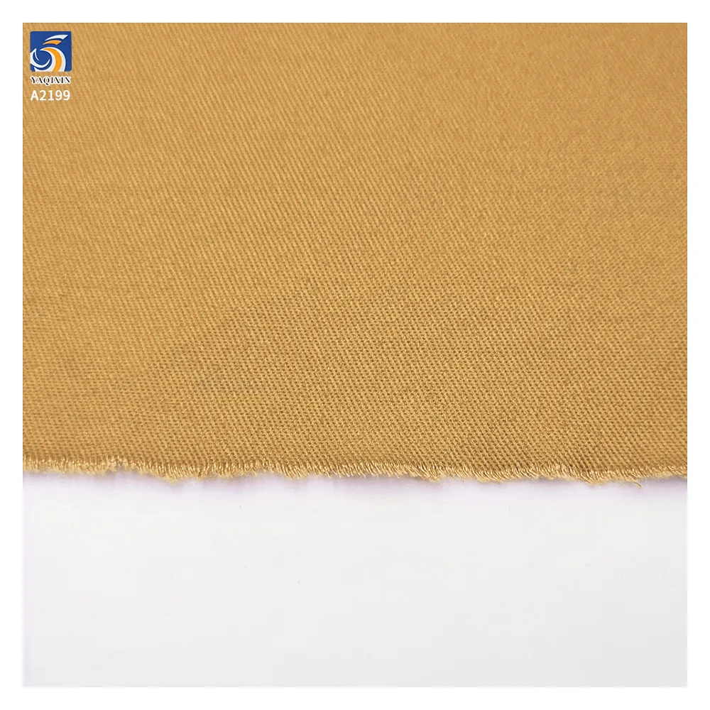 A2199 Ready Made High Quality 270gsm Woven Combed 100% Cotton Twill Fabric Khaki Twill Fabric for Shirts Skirts