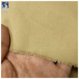 A2379 Wholesale 245gsm Washed Super Soft 100% Cotton Twill Fabric Khaki Cotton Woven Shirt Trousers Fabric for Man