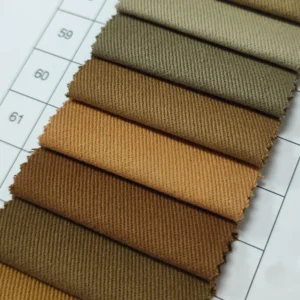 A2379 Wholesale 245gsm Washed Super Soft 100% Cotton Twill Fabric Khaki Cotton Woven Shirt Trousers Fabric for Man