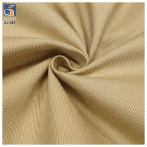 A2347 Good Quality 320gsm 7X7 100% Cotton Thick Twill Fabric Super Soft Thick Right Khaki Twill Washed Cotton Fabric