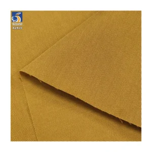 A2410 220gsm Soft Skin-friendly Dark Khaki Twill Chino Pants Fabric 65% Cotton 35% Lyocell Blend Cotton Twill Fabrics