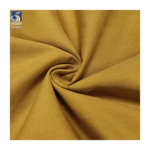 A2410 220gsm Soft Skin-friendly Dark Khaki Twill Chino Pants Fabric 65% Cotton 35% Lyocell Blend Cotton Twill Fabrics