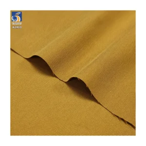 A2410 220gsm Soft Skin-friendly Dark Khaki Twill Chino Pants Fabric 65% Cotton 35% Lyocell Blend Cotton Twill Fabrics