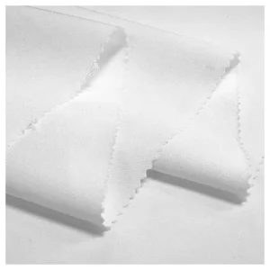 A2186-1 170gsm Wholesale Plain White Cotton Fabric 98% Cotton 2% Spandex Tackle Twill Fabric for Clothing Textile Bed Sheet