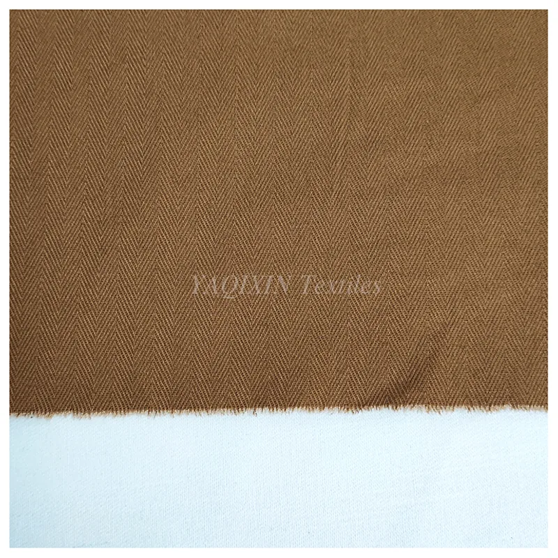 A2231 Brown 270g Double Herringbone Cotton Twill Fabric 150cm Brushed Cotton Casual Jacket Dress Fabric by Meters