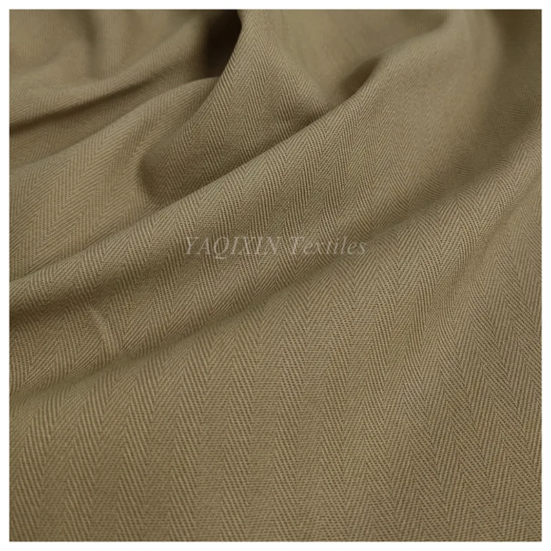 A2231 Brown 270g Double Herringbone Cotton Twill Fabric 150cm Brushed Cotton Casual Jacket Dress Fabric by Meters