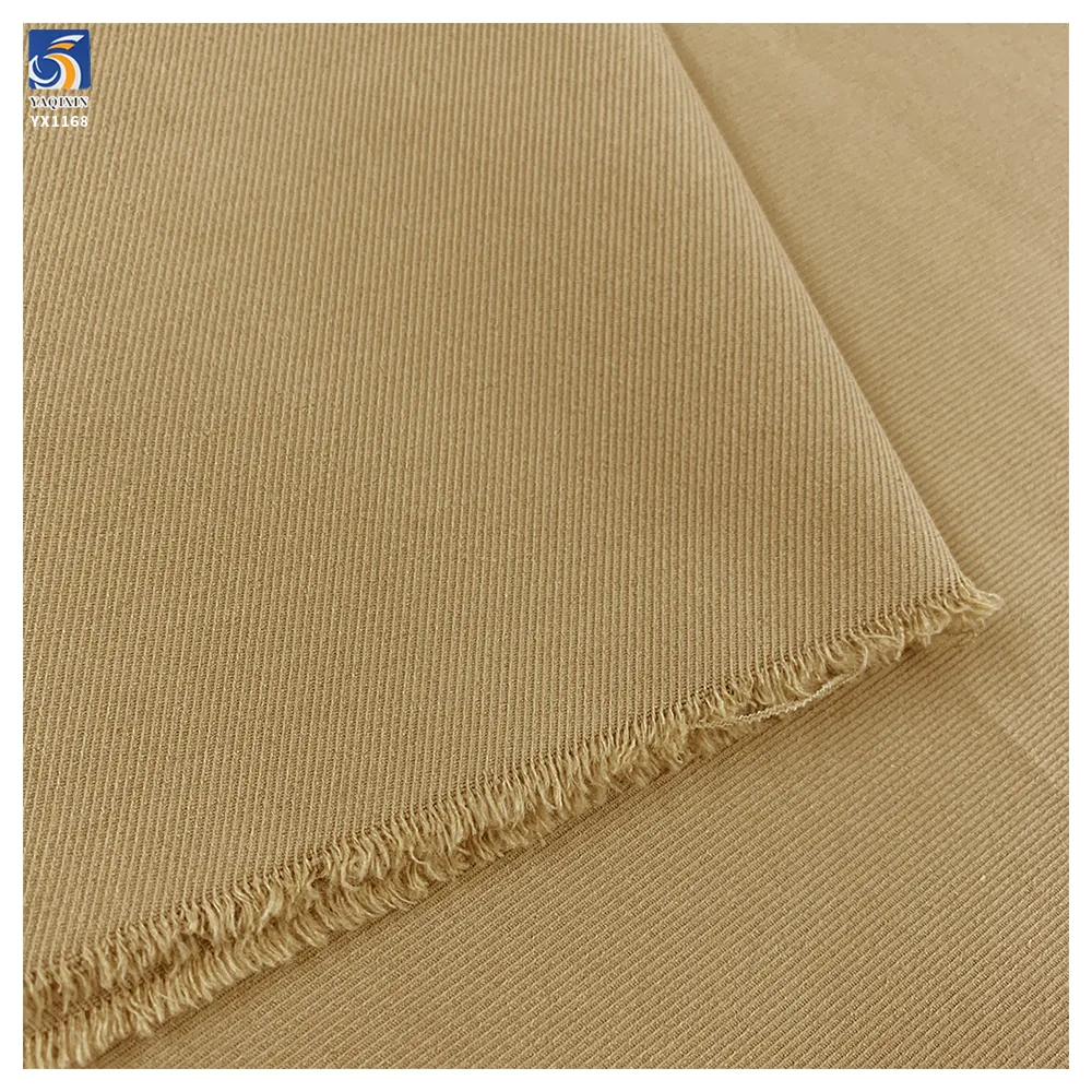 YX1168 Cheap 280gsm 100% Polyester Woven Khaki Twill Fabric for Pants Shirts Overalls Dresses Poly Coarse Twill Fabrics