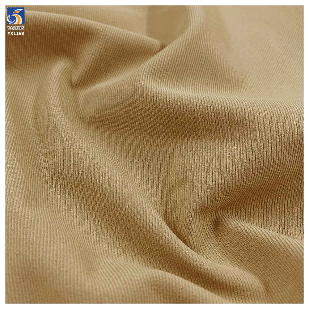 YX1168 Cheap 280gsm 100% Polyester Woven Khaki Twill Fabric for Pants Shirts Overalls Dresses Poly Coarse Twill Fabrics