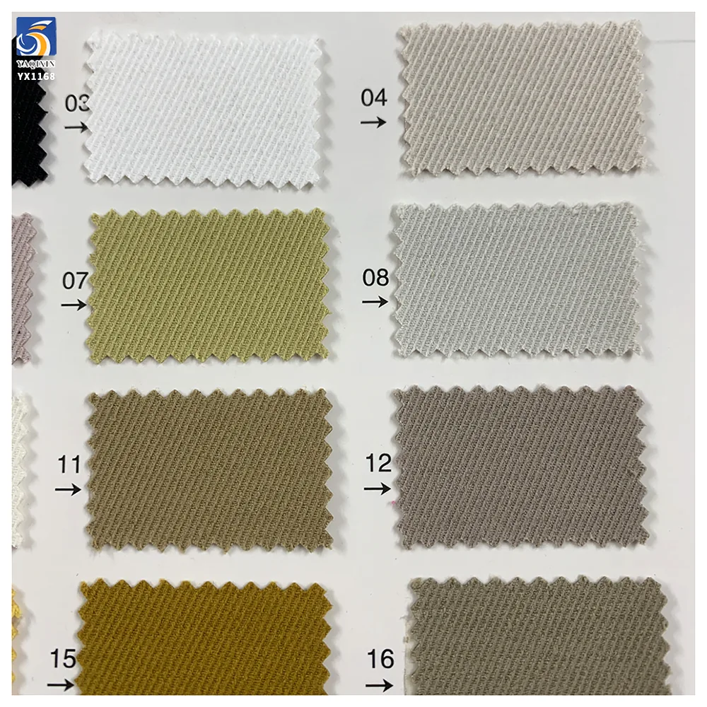 YX1168 Cheap 280gsm 100% Polyester Woven Khaki Twill Fabric for Pants Shirts Overalls Dresses Poly Coarse Twill Fabrics